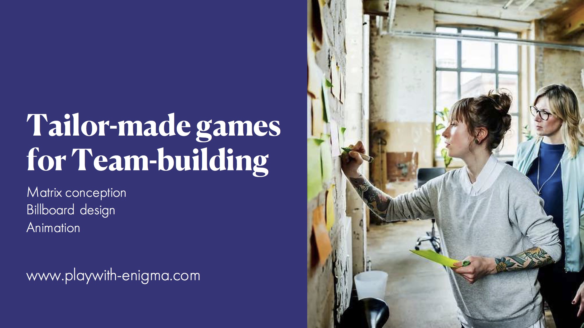 Enigma — tailor-made games for team-building